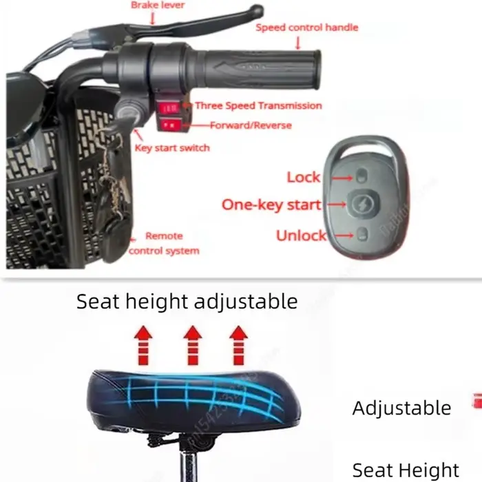 Tricycle électrique pliable à 3 roues
