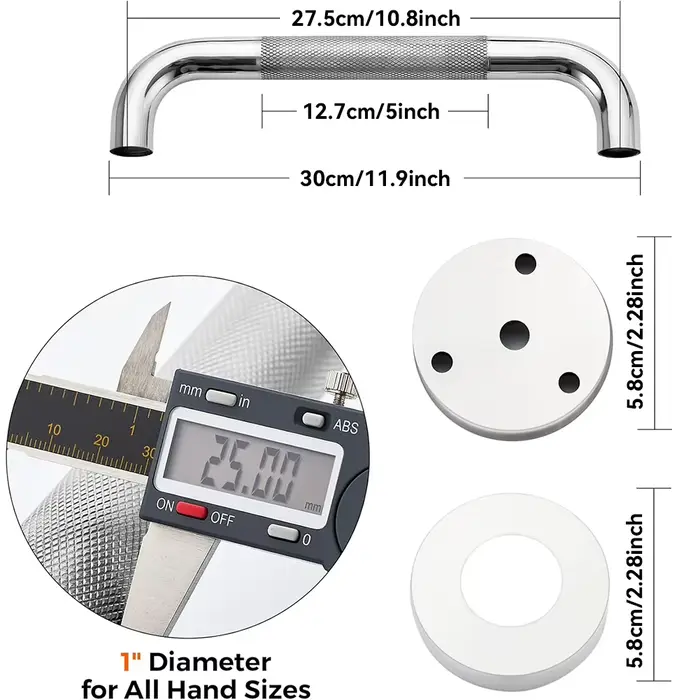 Barre d'appui de douche en acier inoxydable pour personnes âgées