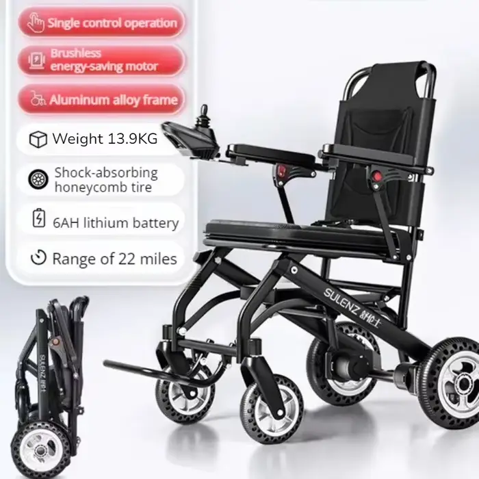 Fauteuil roulant électrique portable ultraléger, pliable, compact, stable, durable, silencieux, faut