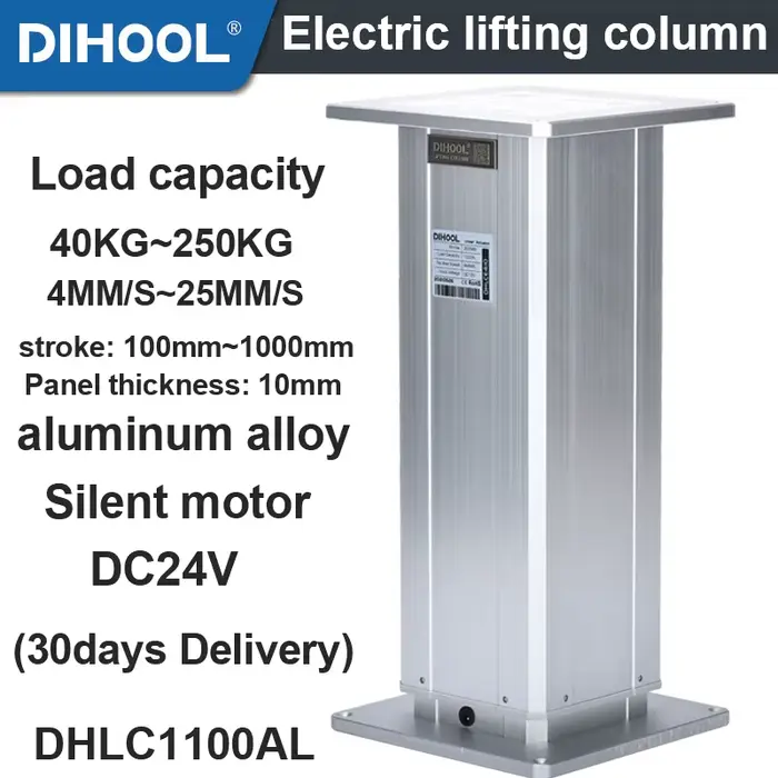 Colonne de Levage Électrique, Charge de 250kg, Moteur 24V, hypothécaire ami en Alliage d'Aluminium, 