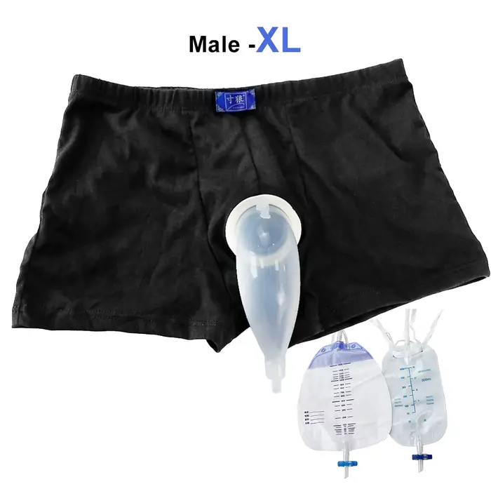 Kit collecteur d'urine pour hommes âgés, culotte, cathéter d'urine fixe, sac urinaire sur pied, post