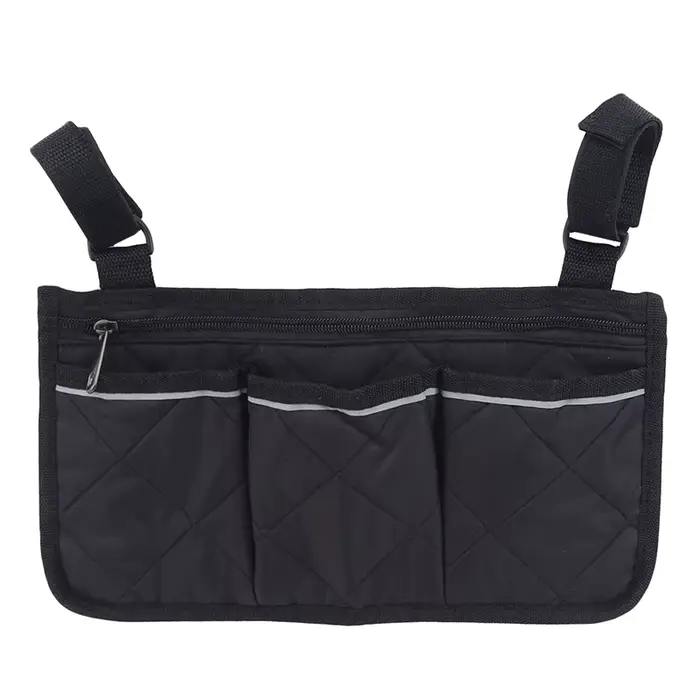Sac pour fauteuil roulant, pochette étanche avec bande réfléchissante sécurisée, rangement de marche