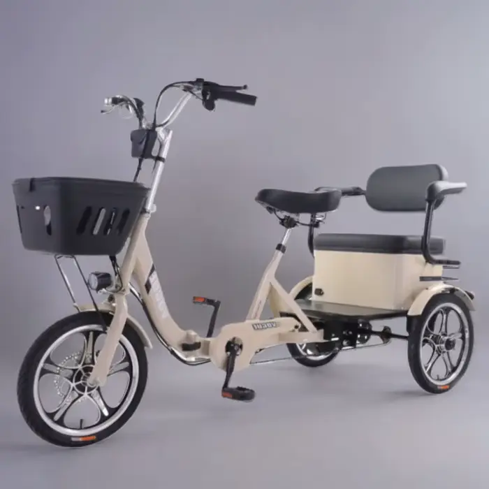 Nouveau Tricycle électrique à 3 roues vélo pliant tout Terrain avec siège de passager pour adulte famille senior 400w