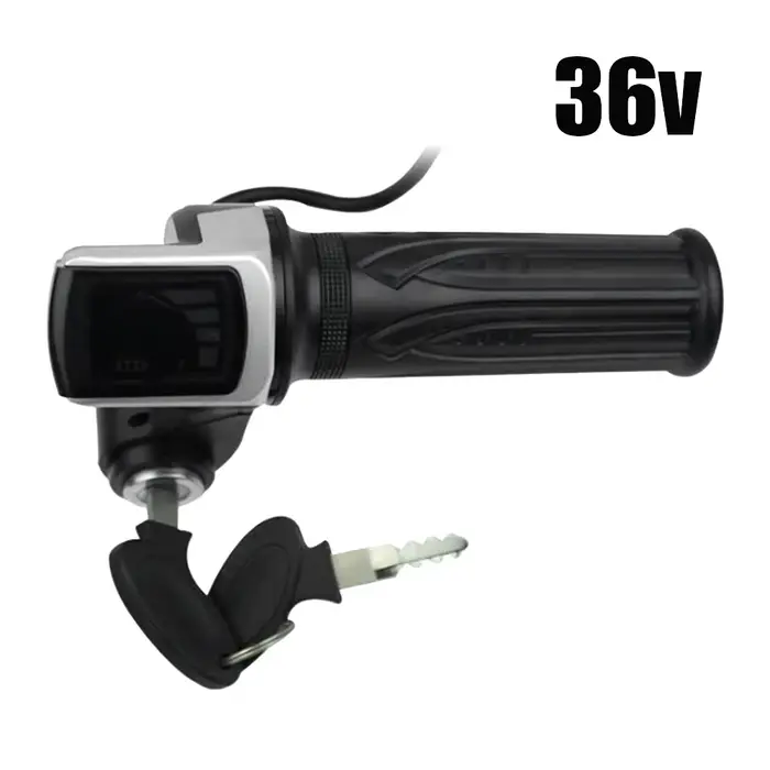 Poignée d'accélérateur pour Scooter électrique 36V/48V/60V, avec verrouillage à clé, indicateur d'al