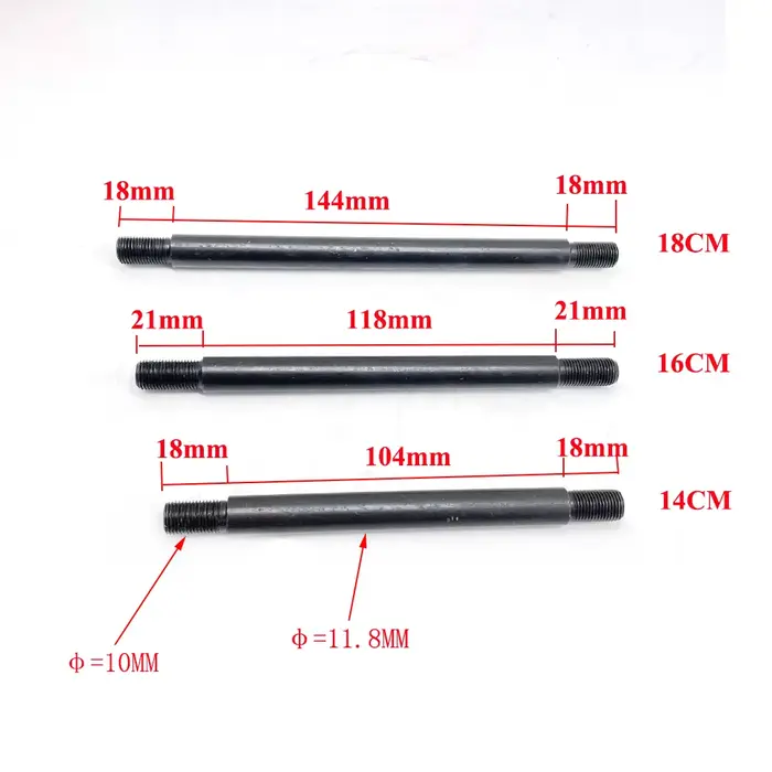 Axe M12 14cm 16cm 18cm de longueur roues avant et arrière pour Scooter électrique