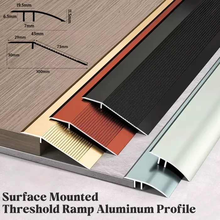 Rampe de seuil d'escalier antidérapante en profilé aluminium 10-30mm