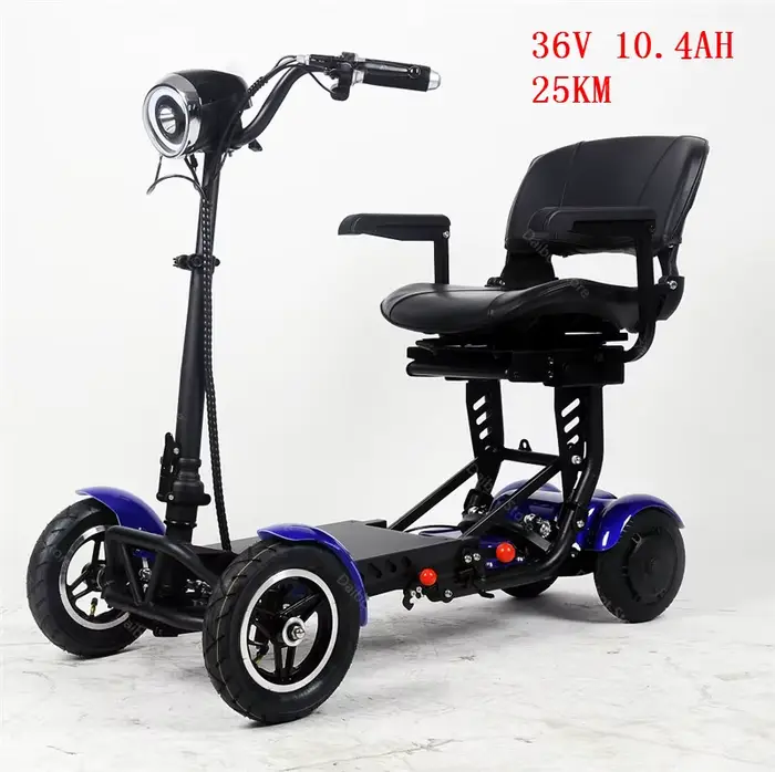 Scooter de mobilité pliable pour personnes âgées avec panier 4 roues Double moteur 500w adulte Scoot
