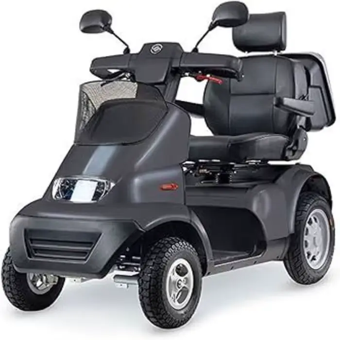 Tout nouveau Afiscooter S4 - Scooter de mobilité pleine grandeur - 4 roues - Gris foncé Santé et mén