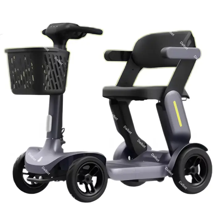 Scooter de mobilité intelligent de voyage pliable 4 roues pré-assemblé avec siège à Induction/remont