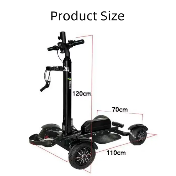 Trottinette électrique puissante et solide amovible avec chariot de Golf 4 roues Scooters électriques Scooter de mobilité de voyage tout Terrain