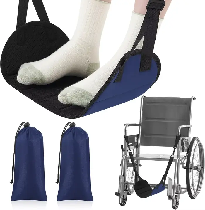 Repose-pieds suspendu réglable pour fauteuil roulant, 2 pièces, hamac de rechange pour repose-pieds,