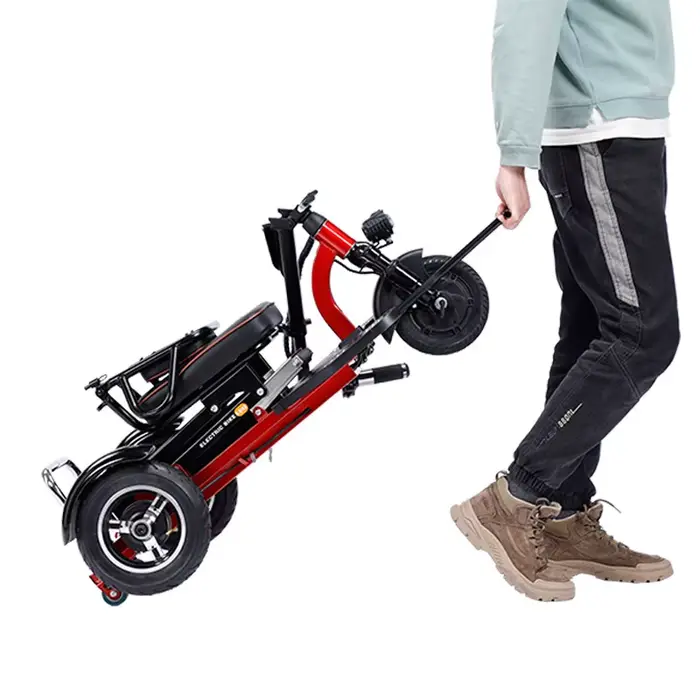 Trottinette de mobilité pliante légère à 3 roues de 10 pouces pour personnes âgées