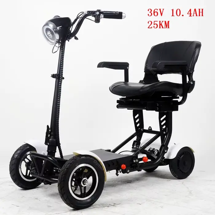 36V 500W double moteur pliant 4 roues Scooter électrique pour personnes âgées grand siège 10 pouces 