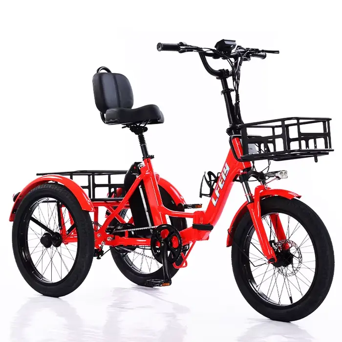 Tout Terrain adulte pliant VTT électrique Cargo 3 roues 350W 48V personnes âgées Tricycle électrique