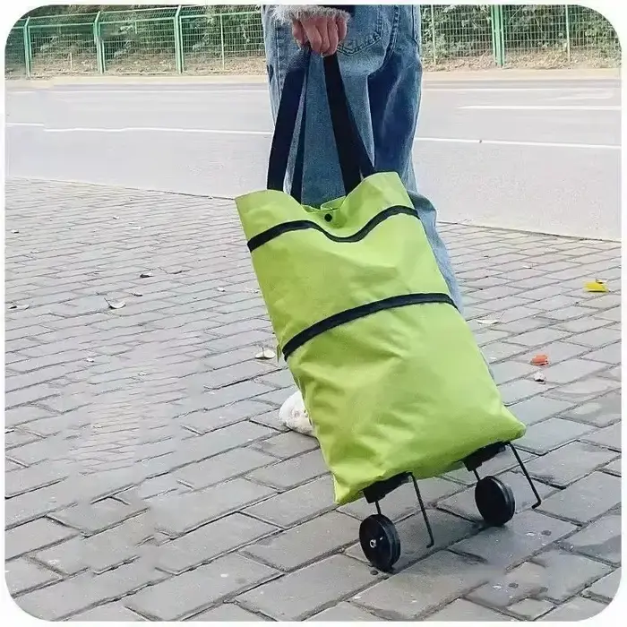 Chariot de courses pliable et portable avec roues