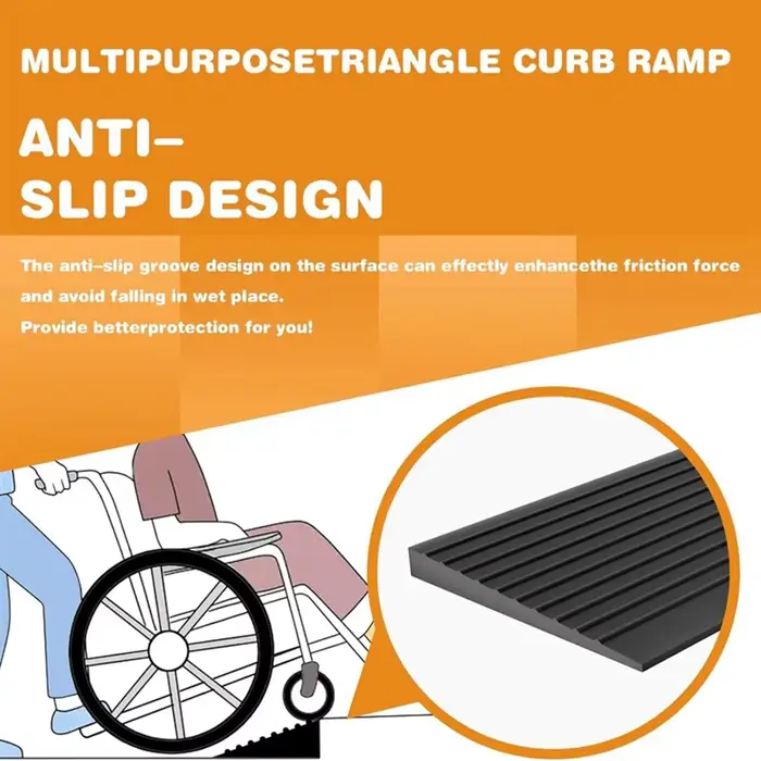Rampes de seuil noires auto-adhésives pour un accès facile aux portes pour fauteuils roulants et pou