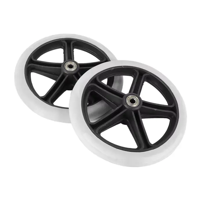 4PCS 200Mm (8 pouces) en caoutchouc petit Non marquant accessoires de roue de fauteuil roulant PP roulettes de chaise