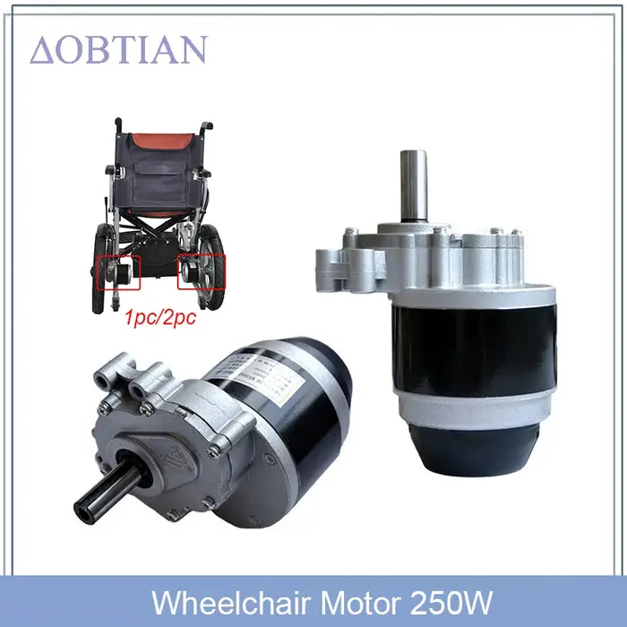 Moteur de fauteuil roulant 250W 24V 75 tr/min/120 tr/min moteur de brosse à courant continu basse vi
