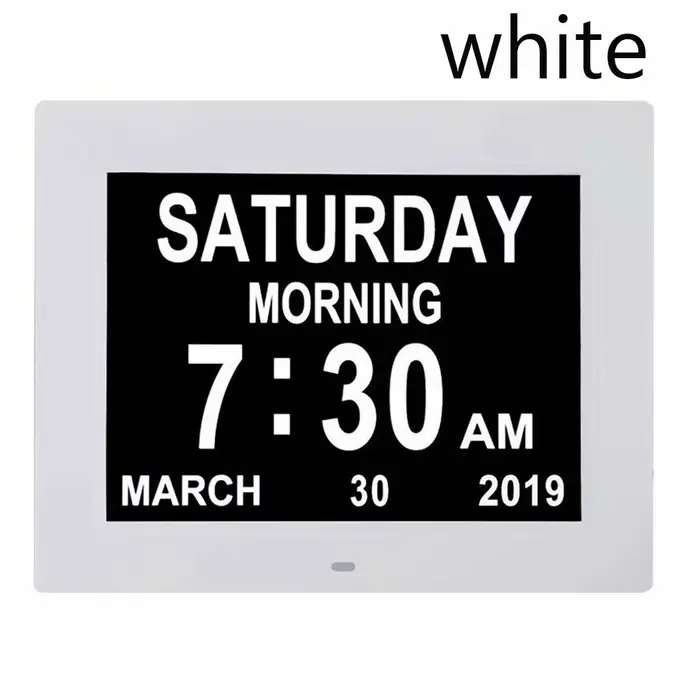Horloge numérique avec écran LCD jour, mois, année, date, grande horloge de réveil, décoration d'int