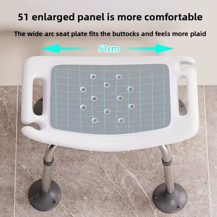 Chaise de douche antidérapante à hauteur réglable avec dossier