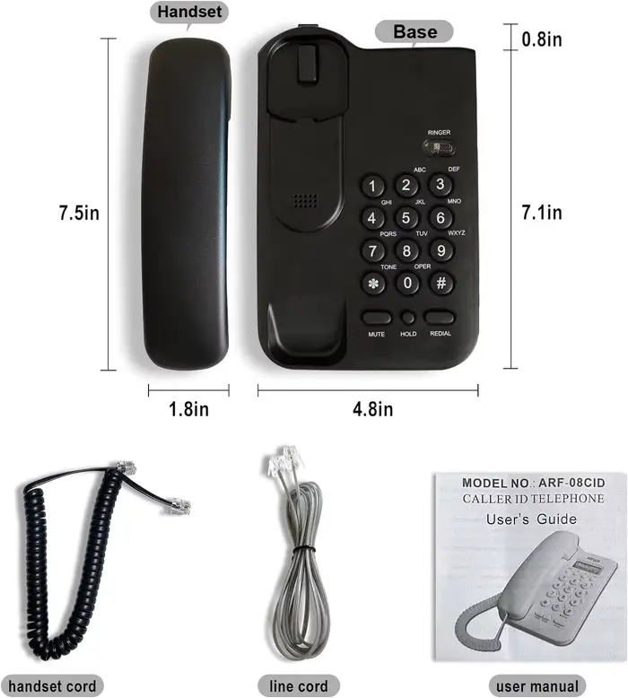 Téléphone filaire, téléphone fixe de base pour personnes âgées