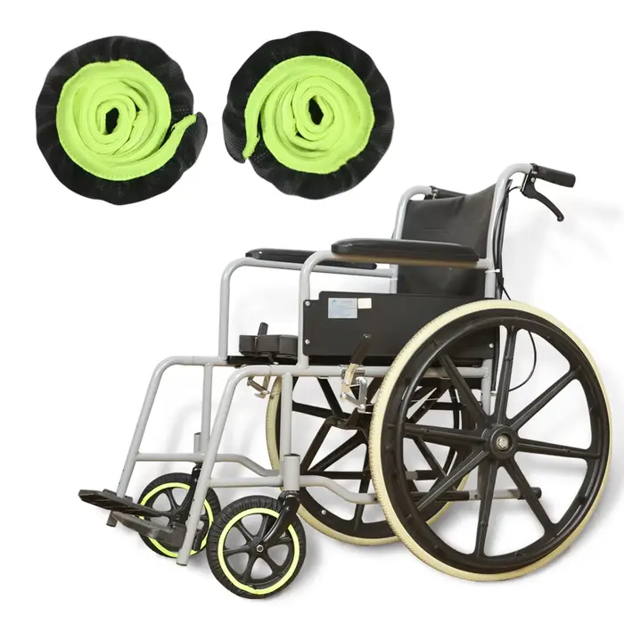Ehucon Housses de roues de fauteuil roulant en PVC imperméable, protections antipoussière résistante