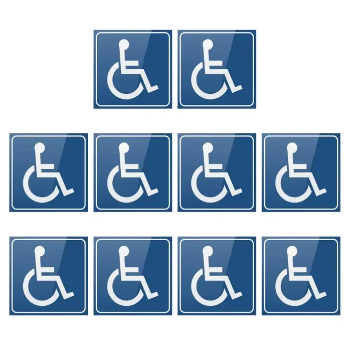 Autocollant signe accessible aux handicapés/fauteuils roulants handicapés, 3 ''/4'', auto-adhésif Du