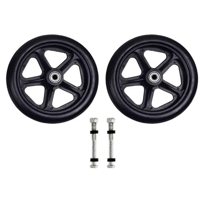 2 pièces 6/7/8 pouces fauteuil roulant robuste roues avant roulettes lisse Flexible solide pneu roue