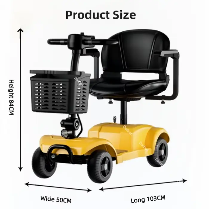 Scooter de mobilité adulte 4 roues pliable pré-assemblé avec siège/accoudoir/choc de Suspension réglable 300W