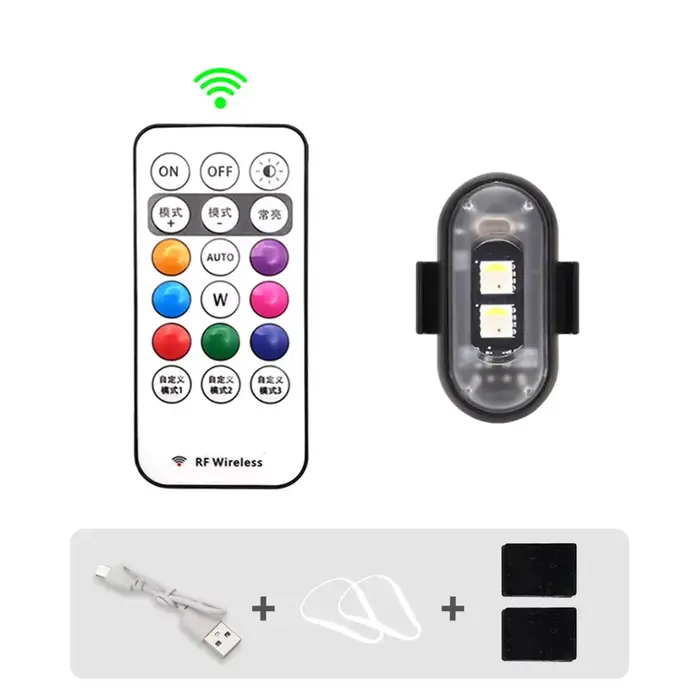 Lumières stroboscopiques Led RGB pour Scooter, Flash de vélo, lumière sans fil, avion, hélicoptère, 