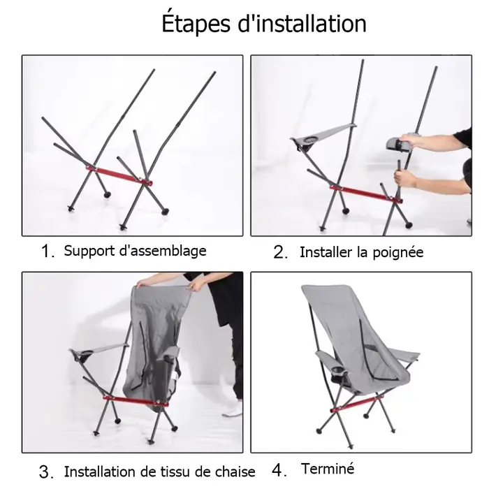 Chaise pliante avec accoudoir
