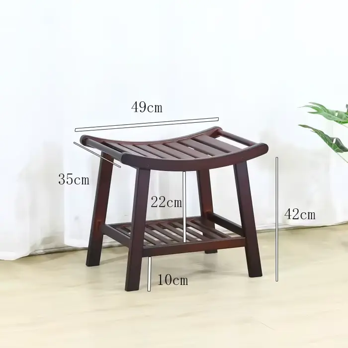 Tabouret de douche antidérapant en bambou, tabouret de salle de bain léger et portable, banc de baig