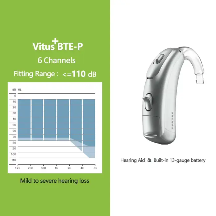 Aide auditive Phonak Vitus+BTE-UP/P originale 120 dB, programmable par ordinateur, réduction automat