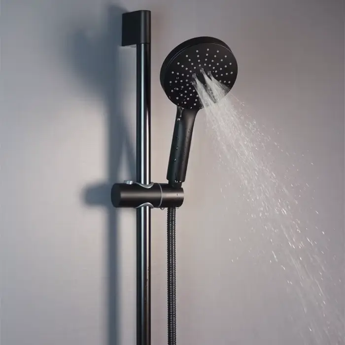 Barre de douche coulissante murale réglable avec tuyau et douchette