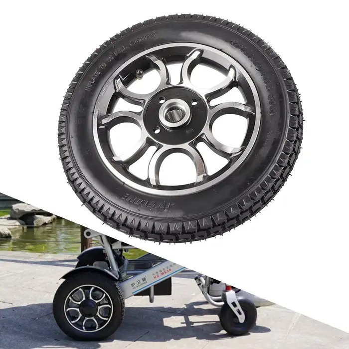 Kit de pneus pour fauteuil roulant électrique de 12 pouces, avec chambre à air et jante extérieure, 