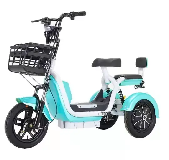 Prix d'usine 2024, scooter électrique à trois roues de 14 pouces, moteur 500W, 48V 20Ah, tricycle él